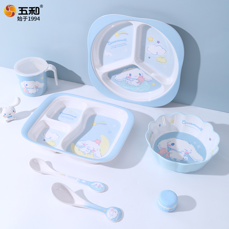 Baby Food Universe - Vajilla Sanrio, cuenco antiescaldaduras, platillo, taza,