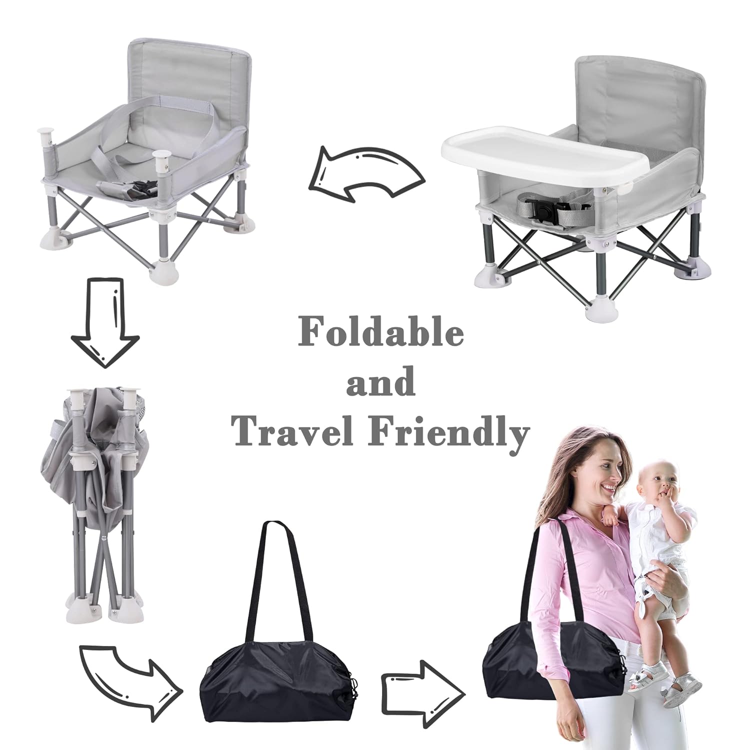 Silla plegable para acampar pa - Baby Food Eating Chair reseña y precio
